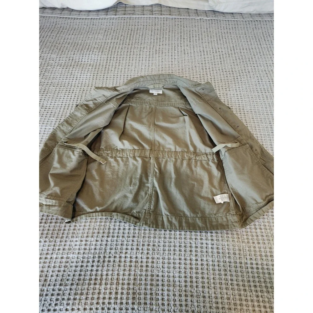 Free Assembly Womens M Green Utility Button Jacket 100% Cotton Workwear (006)